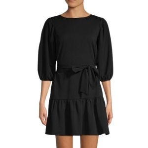 LOVE...ADY Puff Flounce 1/2 Sleeve Ruffle Hem Dress Large NWT